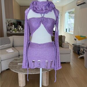 Nathalia Gaviria Festival Skirt Set with Detachable Hood and Sleeves